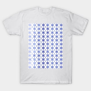 BLUE And White Star Pattern T-Shirt